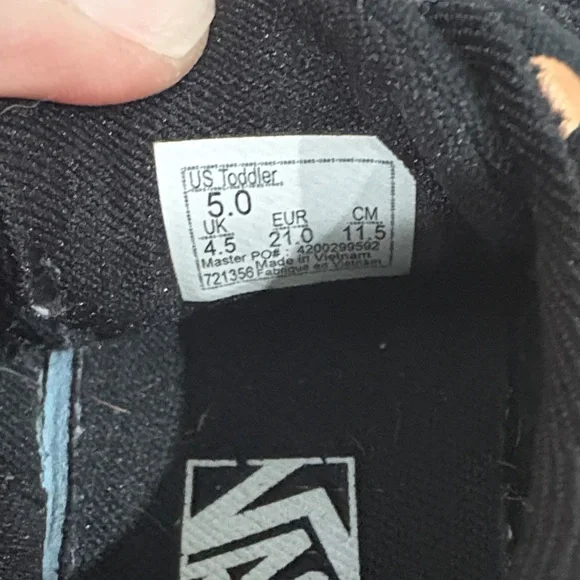 Vans Black and Gold Hearts Toddler Girl Sneakers - Picture 5 of 5